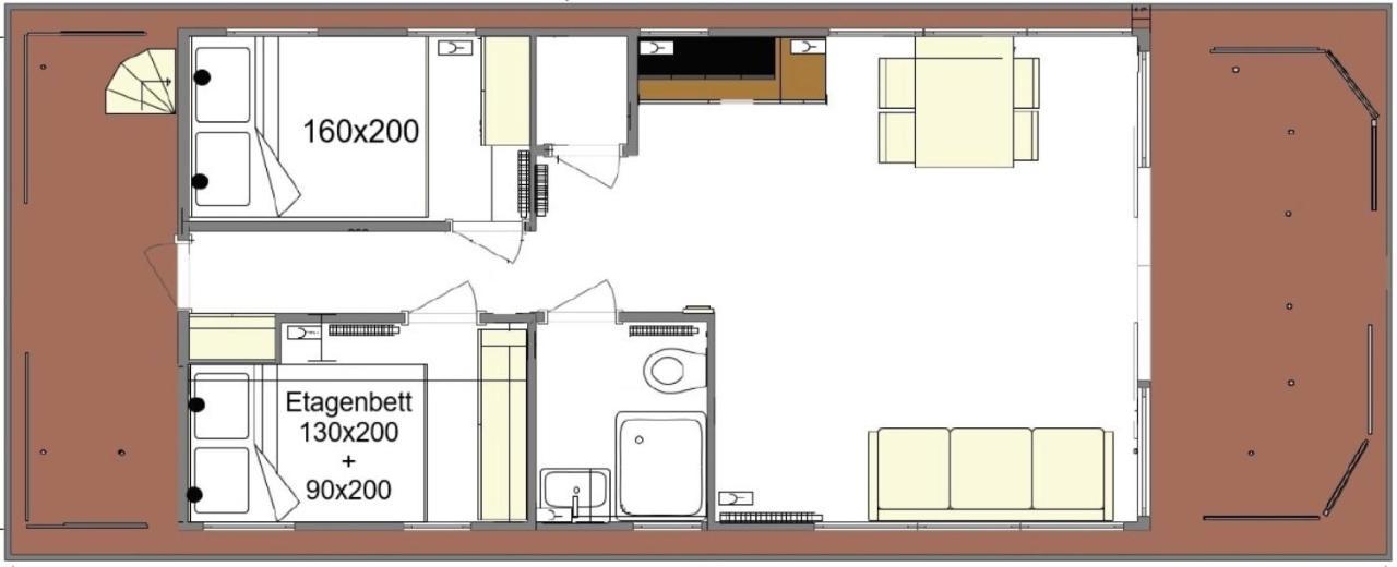 Hausboot Fjord Nordstern Mit Dachterrasse In Schleswig Hotell Eksteriør bilde